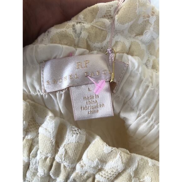 Rachel Parcell Smocked Lace Tiered Dress Large Ruffle NWT White/Off White. BB - Picture 7 of 10